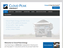 Tablet Screenshot of cloudpeakenergy.com